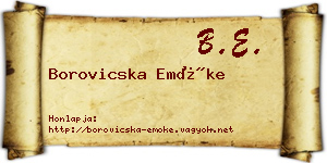 Borovicska Emőke névjegykártya